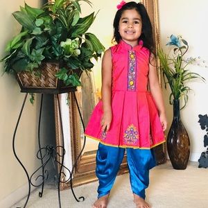 Indian kids girls baby lehenga 4 year old dhoti style chaniya Choli